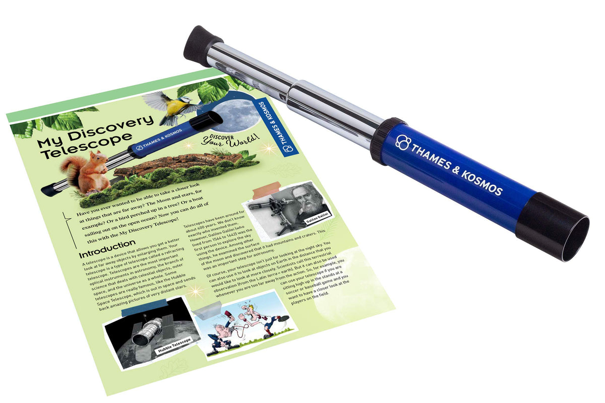 Thames & Kosmos My Discovery Telescope eye-piece offers comfortable viewing for young explorers.
