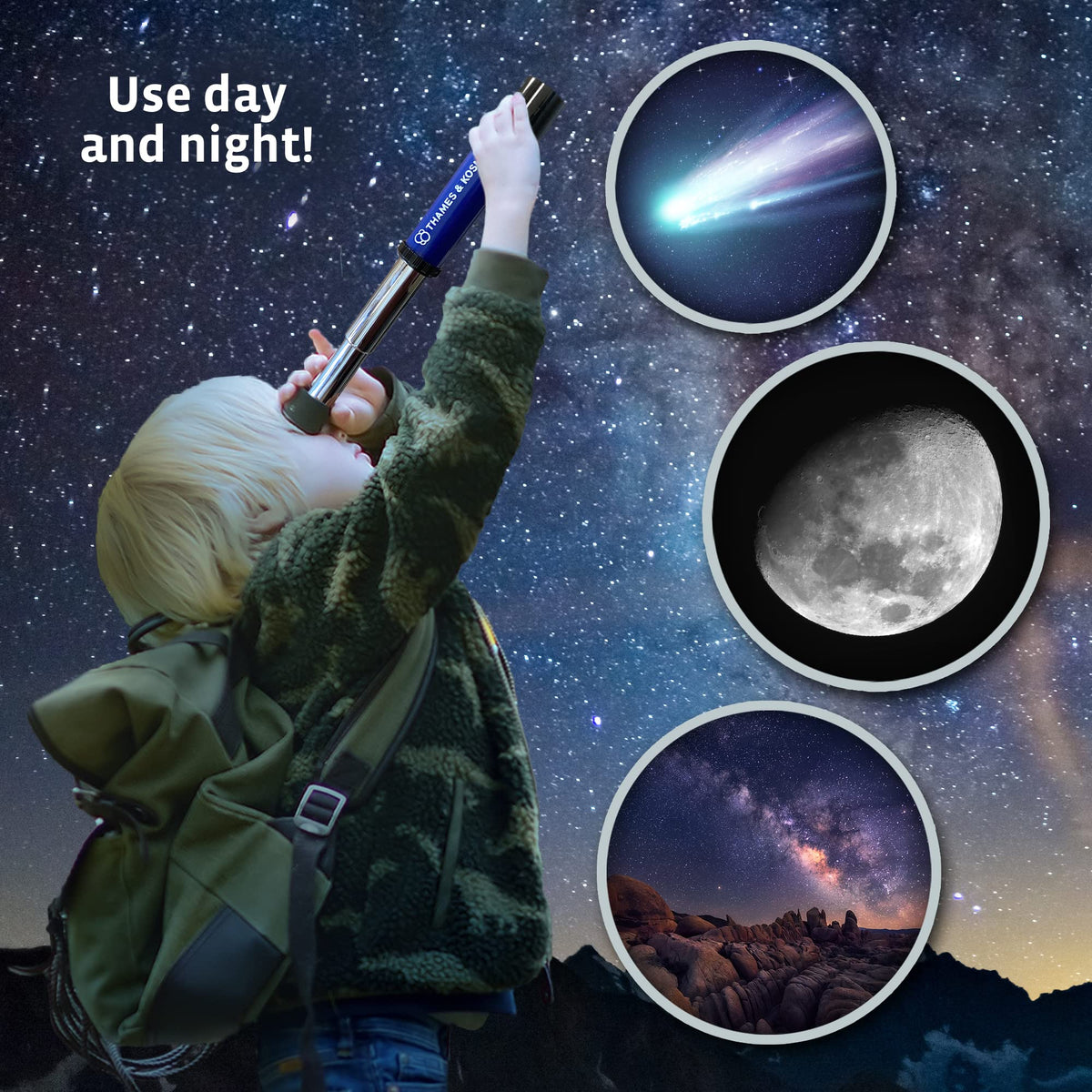 Thames & Kosmos My Discovery Telescope durable body supports portable on-field adventures.
