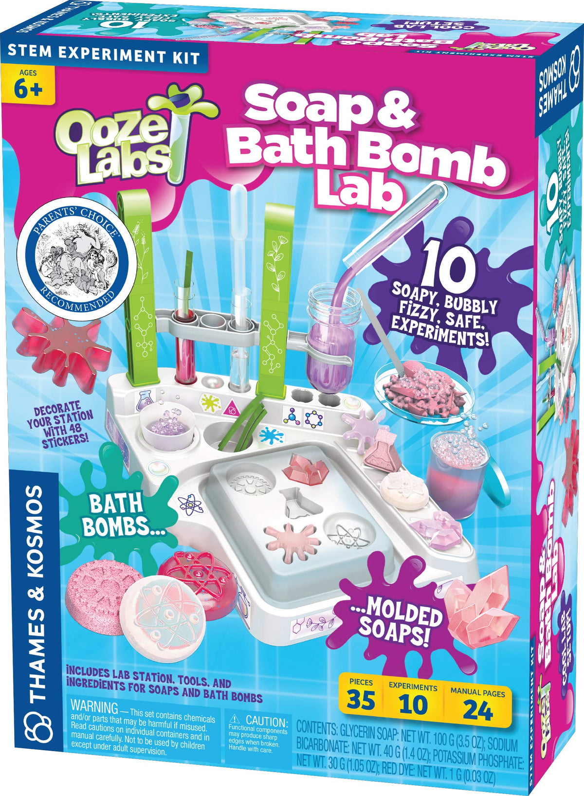 Thames Kosmos Ooze Labs open box setup for soap and bath bombs exploration