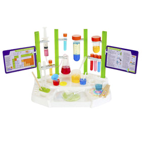 Thames & Kosmos Ooze Labs Station glowing slime demonstrates colorful, safe reactions for visual fun.