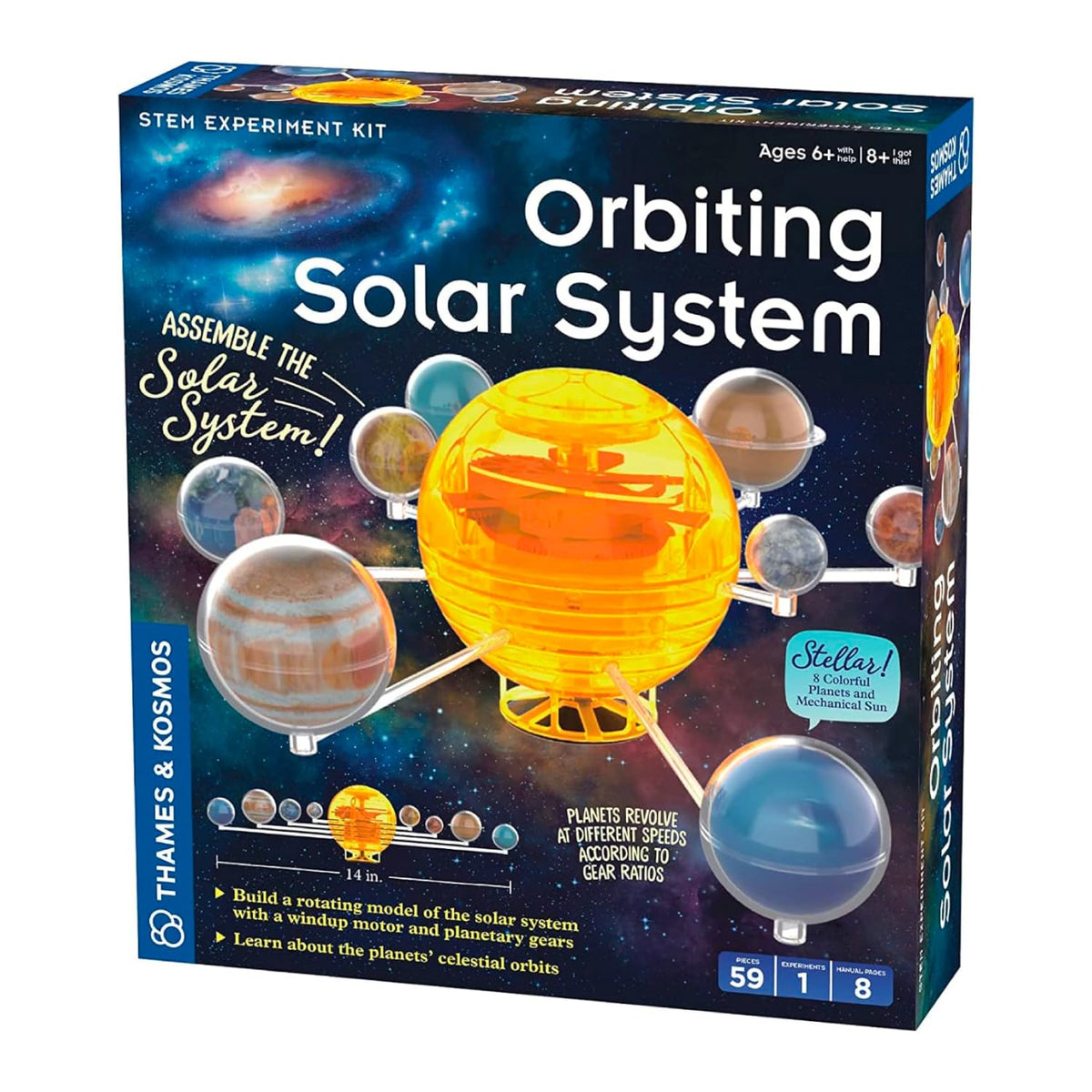 Thames & Kosmos Orbiting Solar System windup mechanism demonstrating motion without batteries