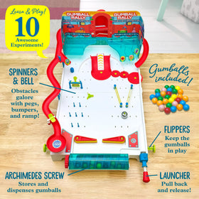 Thames & Kosmos Pinball Machine Maker central ramp directing gumballs through levels
