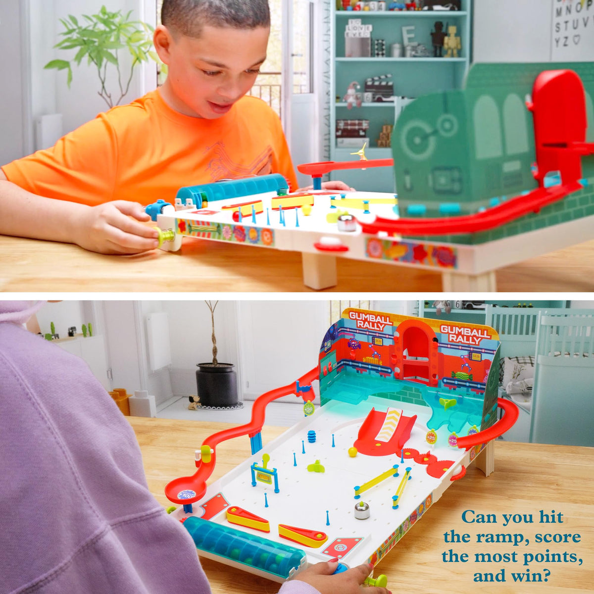 Thames & Kosmos Pinball Machine Maker flippers in action during play