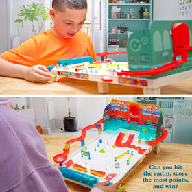 Thames & Kosmos Pinball Machine Maker flippers in action during play