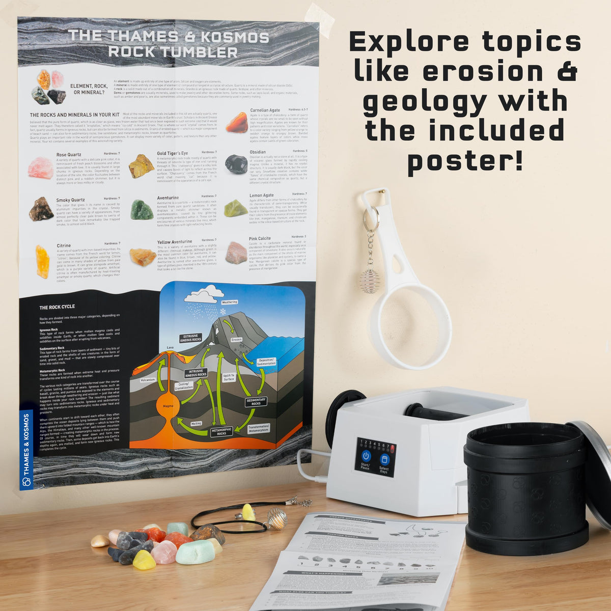 Thames & Kosmos Rock Tumbler jewelry settings help turn rocks into keepsakes.