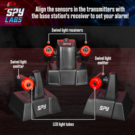 Thames & Kosmos Spy Labs Inc alarm sounds when barrier is breached to reveal intruder.