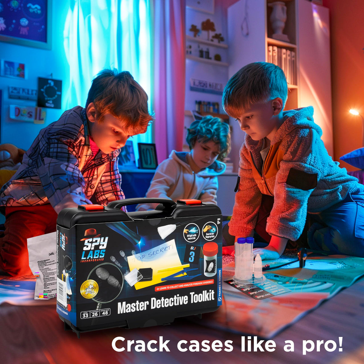 Thames & Kosmos Spy Labs Master Detective Toolkit V2 UV light reveals hidden traces