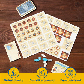 Thames & Kosmos Targi game components featured for core setup