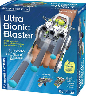 Thames & Kosmos Ultra Bionic Blaster Glove assembly view for hands-on pneumatics learning.