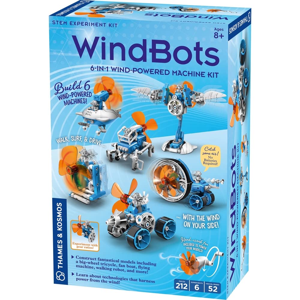 Thames & Kosmos WindBots Surf Bot demonstrates wind-powered propulsion for STEM learning.