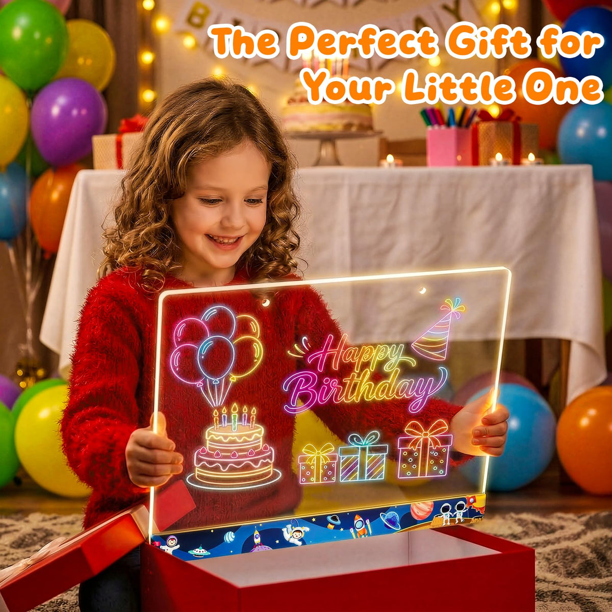 Gift-ready LumiBoard packaging ideal for holidays and birthdays.