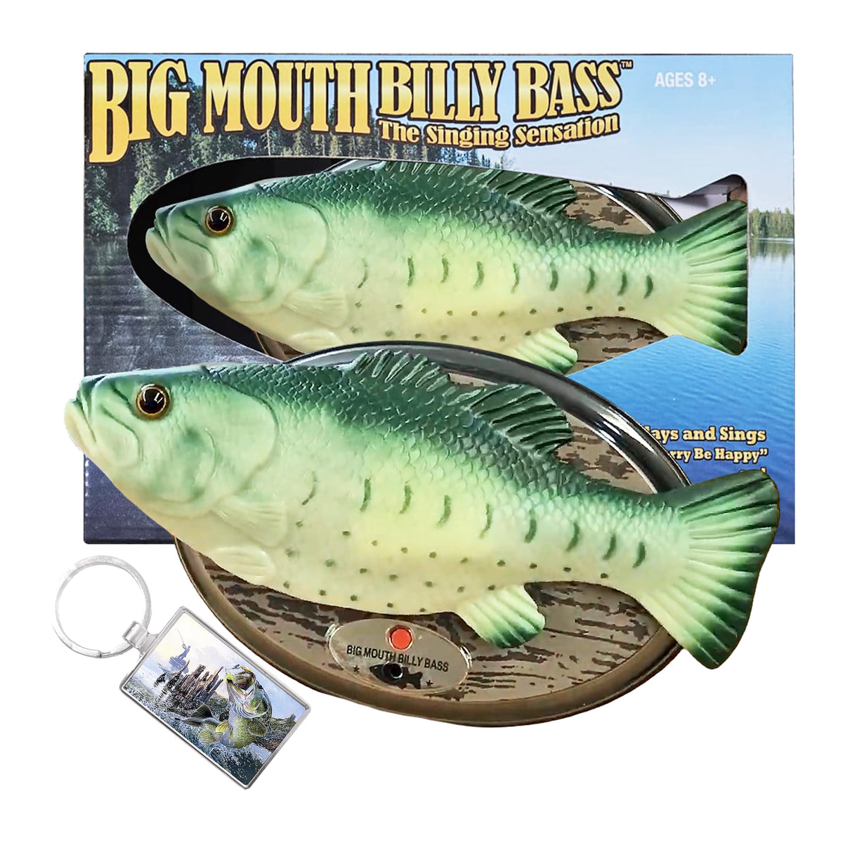 The 3D Art Company Big Mouth Billy Bass singing fish gift set, fun desk display for offices.