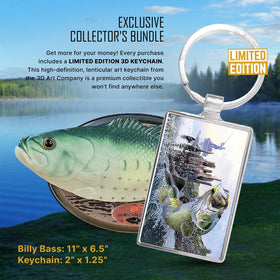 Motion-activated Billy Bass plaque with head turn and mouth movement for dynamic display.