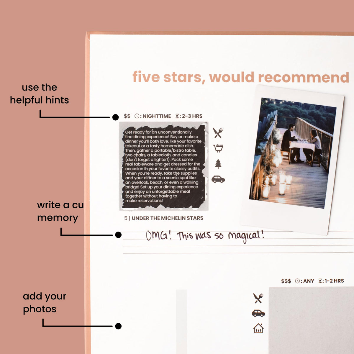 The Adventure Challenge Couples Edition V2 page spreads present 30 adventures to spark joy.