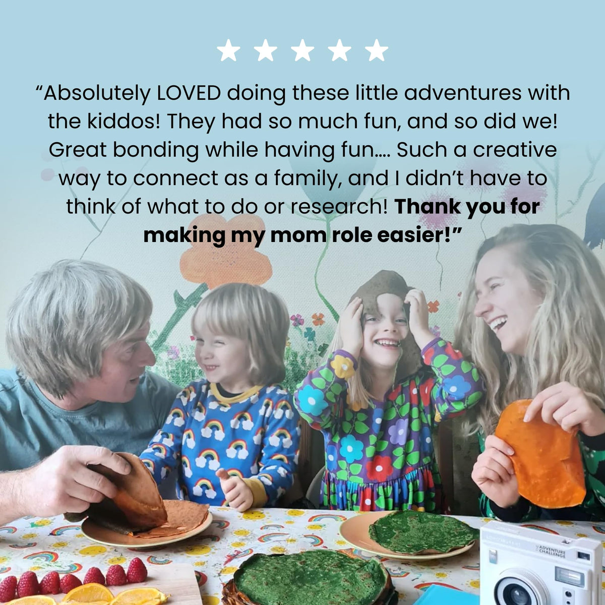 The Adventure Challenge Family Edition blended-family prompts support diverse households.