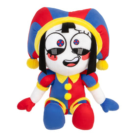 The Amazing Digital Circus Pomni plush foot-press activates 13 phrases for interactive play.