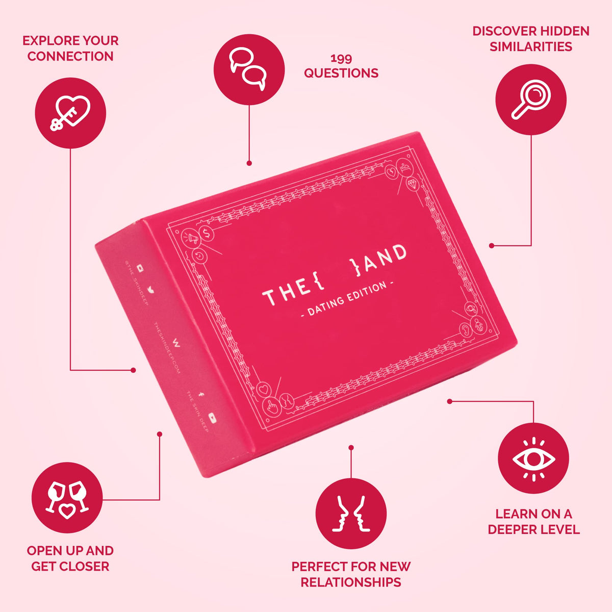 THE AND Dating Edition deck spread highlights prompts to spark connection.
