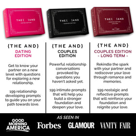 THE AND Dating Edition romantic game preview in gift-ready packaging.