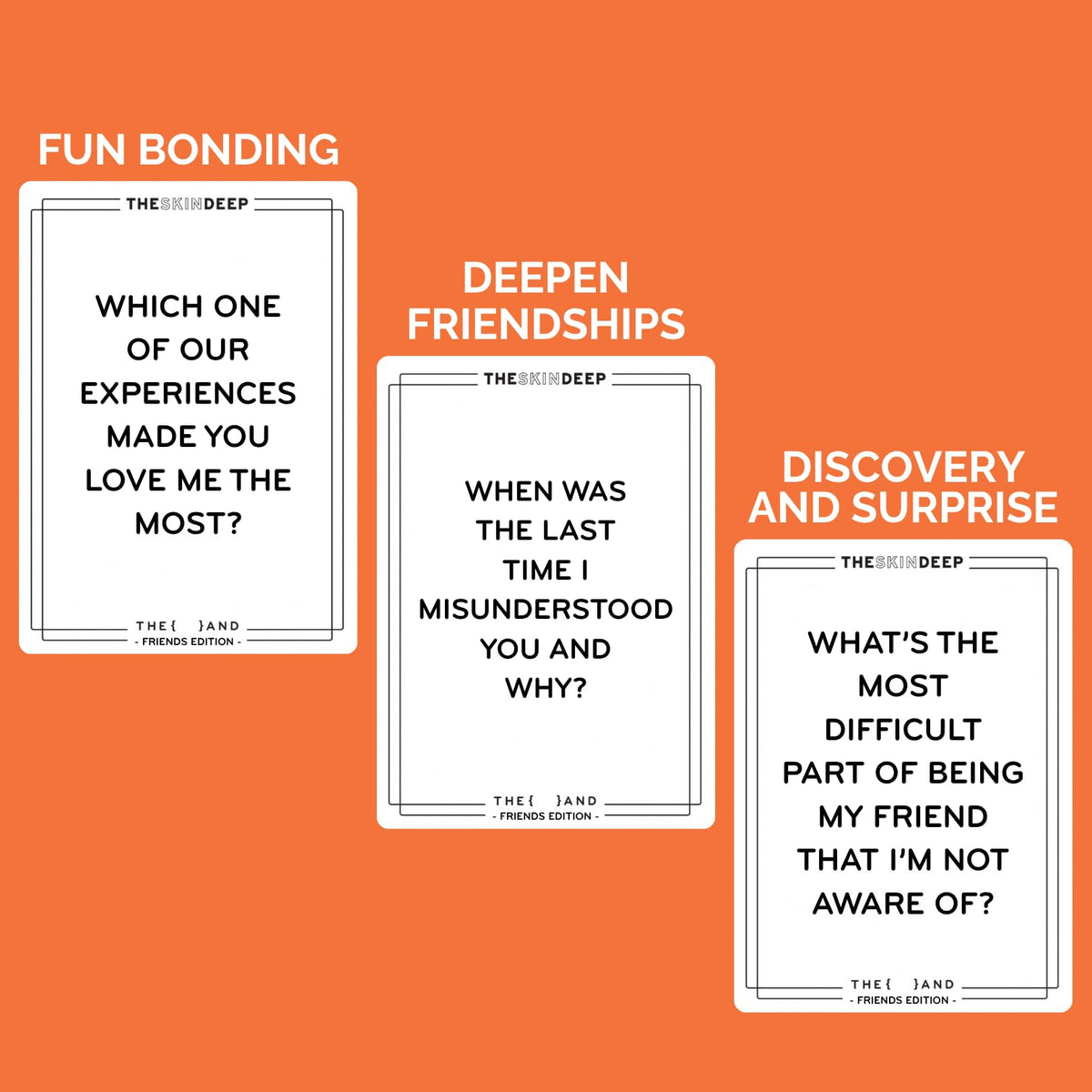 Group smiles around a table using THE AND Friends Edition to connect.