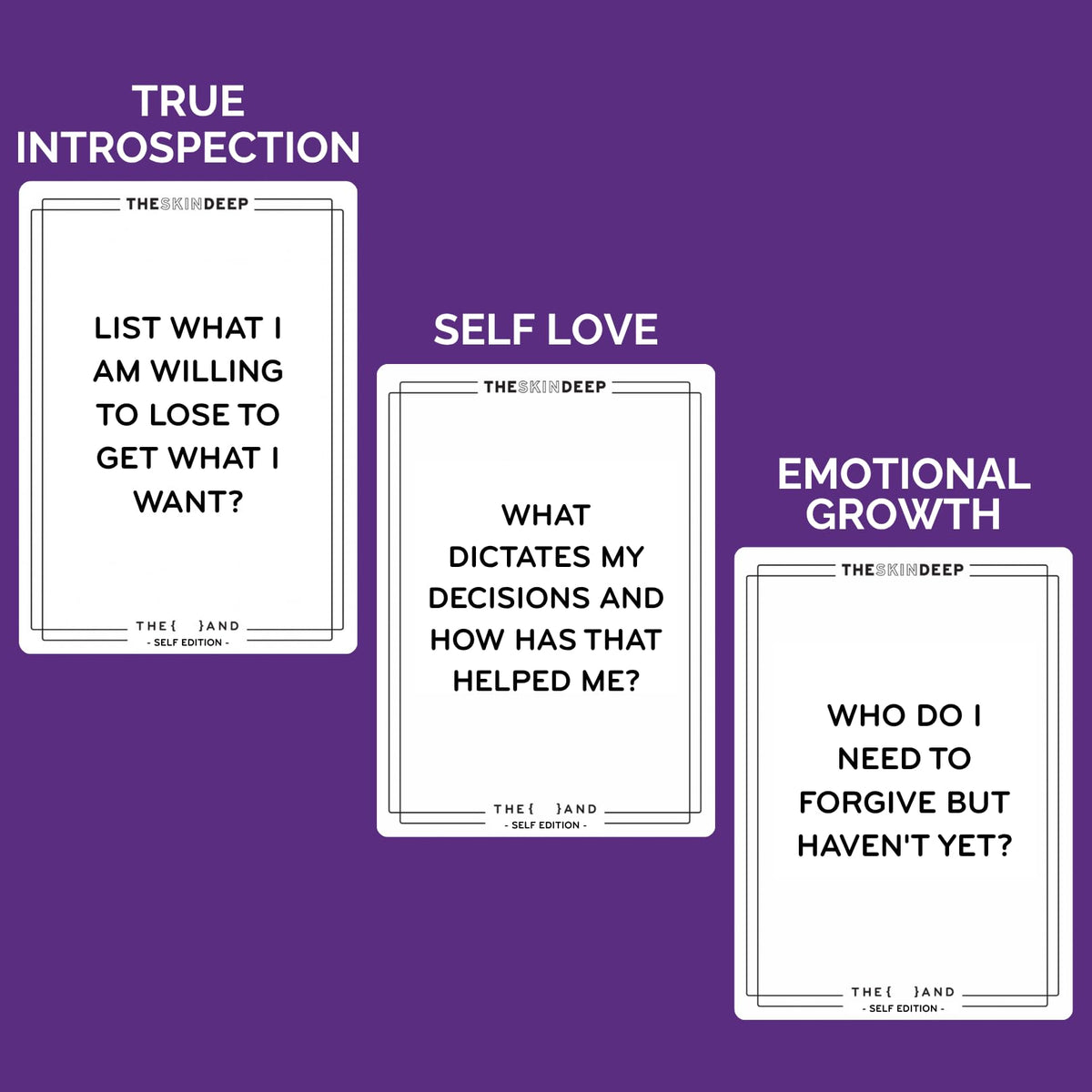 Hand selecting a card from THE AND Self Love Edition to explore feelings.