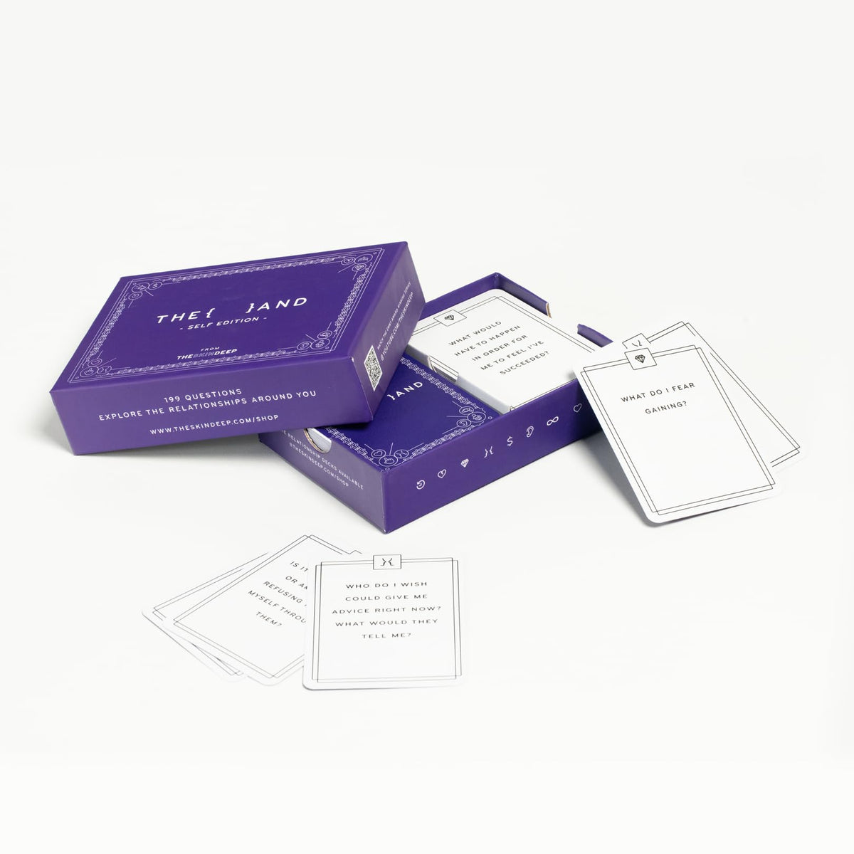 Packaging and presentation of THE AND Self Love Edition deck.