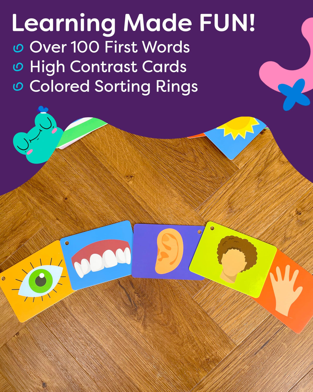THE BAMBINO TREE 100 First Words food cards help toddlers describe meals with crisp visuals.