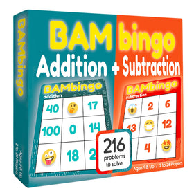 The Bambino Tree Bingo game cover showing 2-in-1 math fun for classrooms and homes.