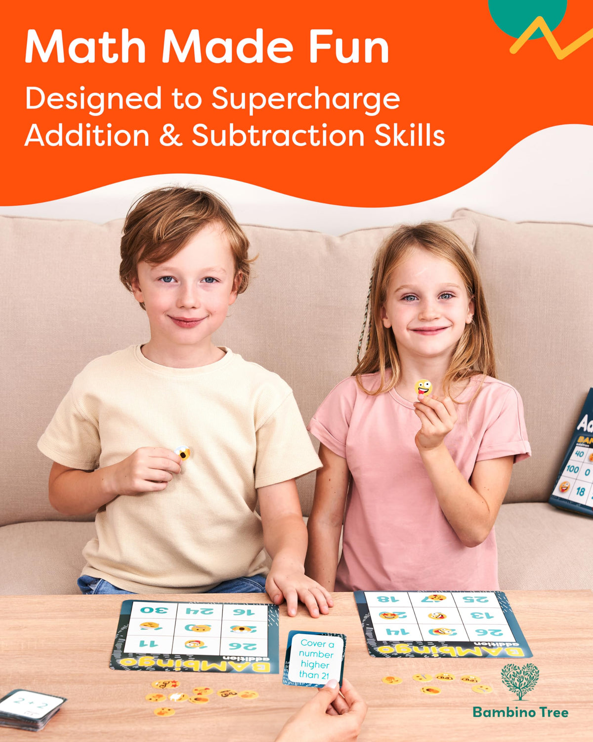 The Bambino Tree Bingo player mats help organize 2–24 participants smoothly.