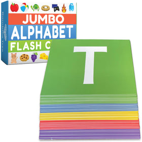 The Bambino Tree jumbo alphabet flash cards reveal uppercase and lowercase letters for early recognition