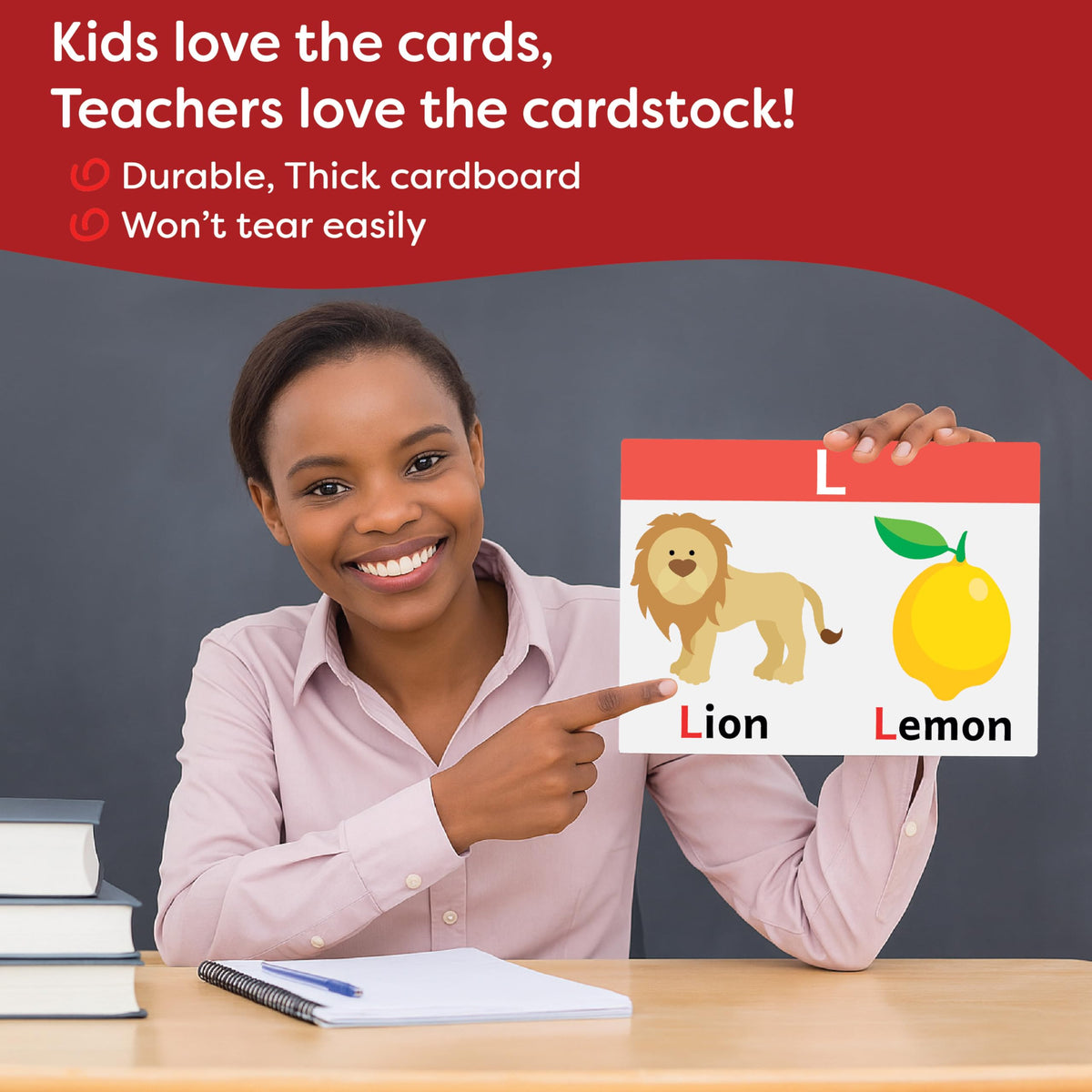 The Bambino Tree jumbo cards feature a matte finish to reduce glare during reading time