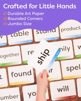 The Bambino Tree flash cards feature sorting corners for quick organization.