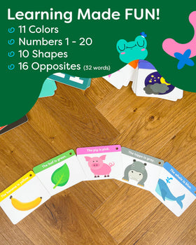 Separate uppercase and lowercase cards from The Bambino Tree support easy matching and word building.