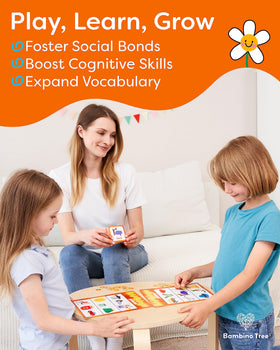 The Bambino Tree word flashcards support early literacy in playful sessions.