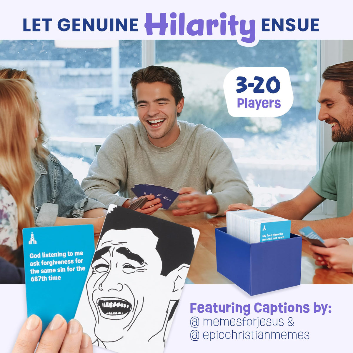The Christian Meme Game caption spread with 360 new faith based lines.
