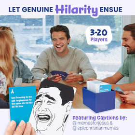 The Christian Meme Game caption spread with 360 new faith based lines.