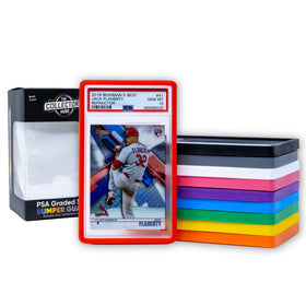 The Collector's Hubs PSA slab guard front view demonstrates easy, snug protection.
