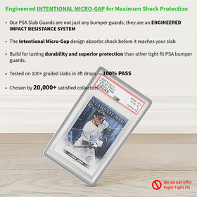 The Collector's Hubs PSA slab guard micro-gap design reduces stress on edges.