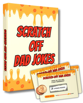 The Dad Joke 3000 scratch-off cards box set ready for family fun.