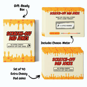 The Dad Joke 3000 scratch-off-panel close-up highlights the punchline reveal and humor.