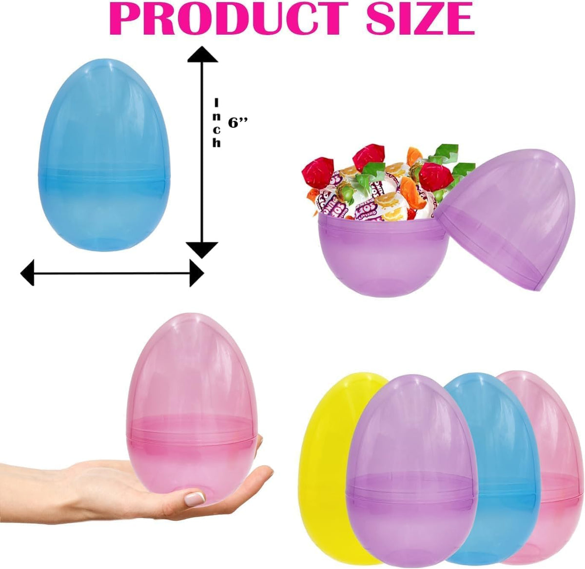 The Dreidel Company pink 6-inch fillable Easter egg offers delightful candy surprises