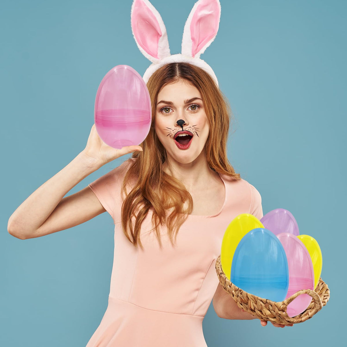 The Dreidel Company 8inch egg halves open for simple filling and color reveals