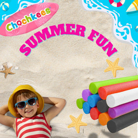 The Dreidel Company orange pool noodle close-up showing durable foam