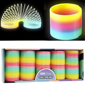 The Dreidel Company glow-in-the-dark rainbow slingy glows for stair-step play