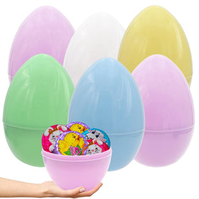 The Dreidel Company massive pastel fillable Easter eggs, 8 inch, ideal for big hunts and prizes.
