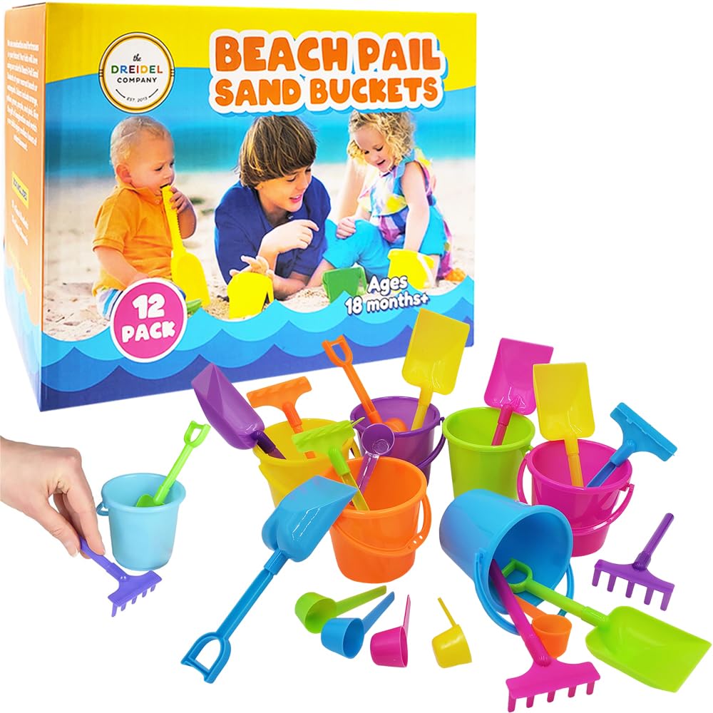The Dreidel Company sand bucket highlights sturdy construction for long-lasting beach play.