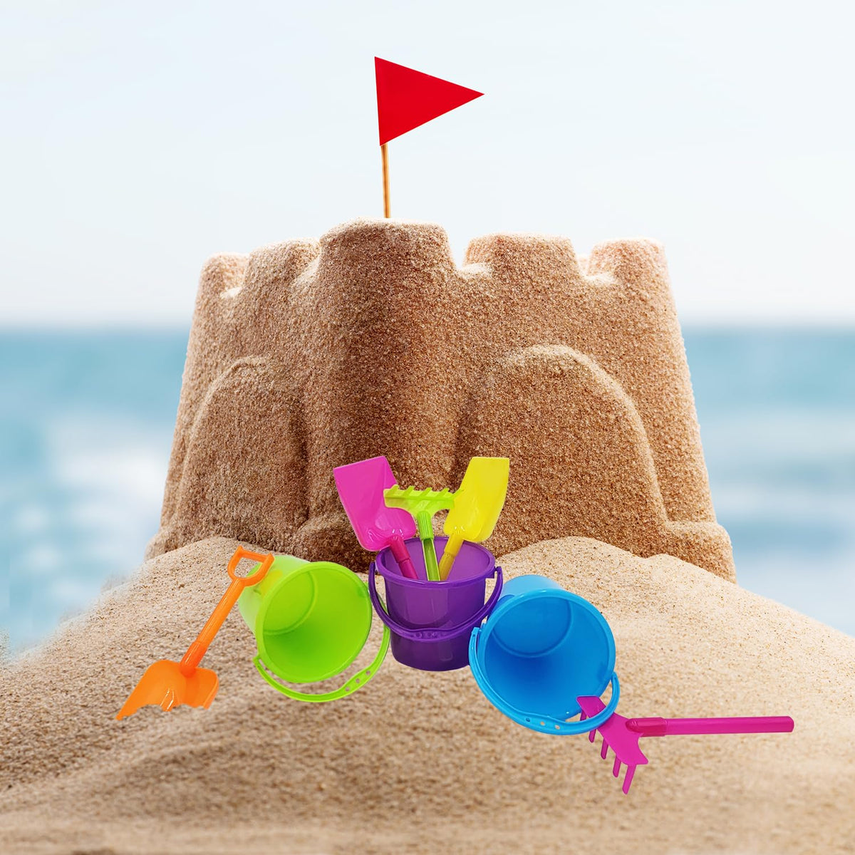 The Dreidel Company shovel shows bright color ideal for quick scooping.