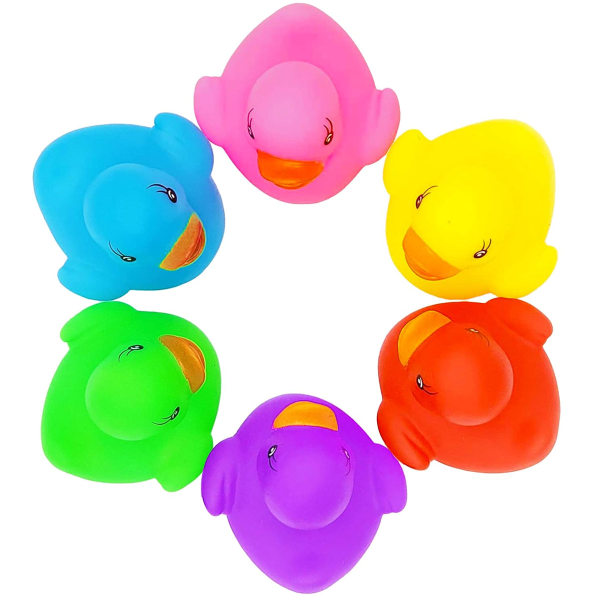 Durable vinyl ducks withstand busy bath times and poolside play.