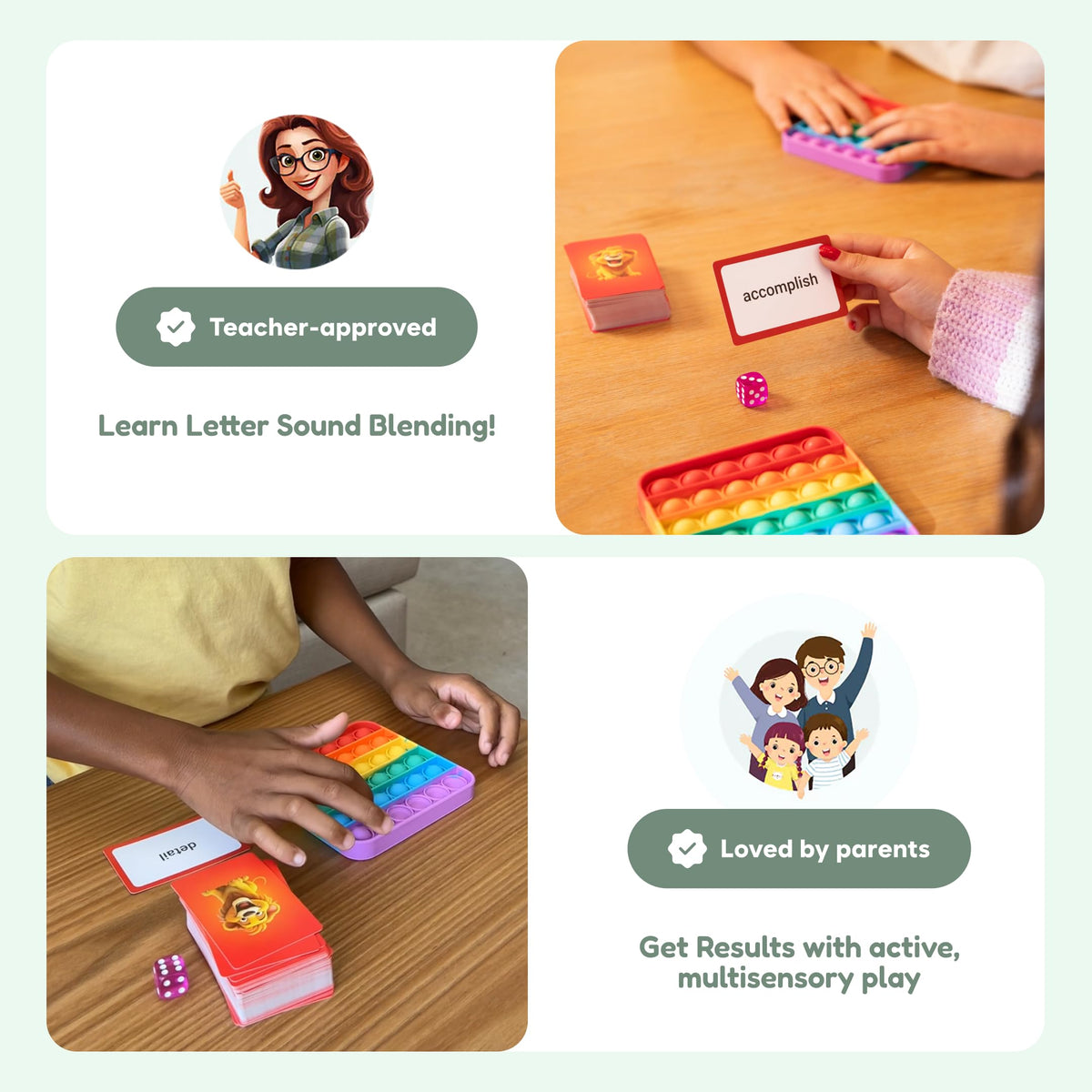 Learning Guide from The Fidget Game supports guided practice and progress checks.