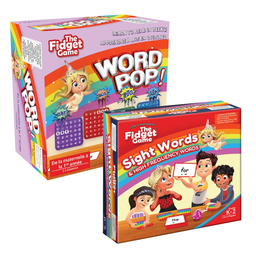 The Fidget Game reading bundle with dice boosts word recognition for early readers.