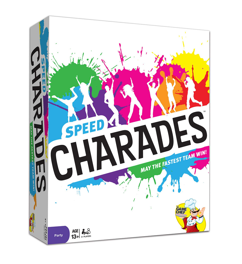 The GAME CHEF Speed Charades card deck powers fast, fearless team guessing sessions.